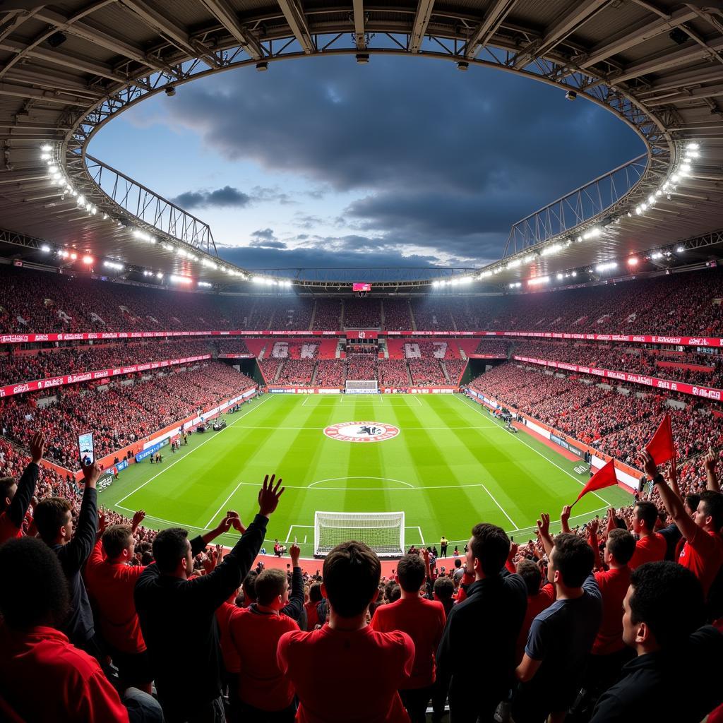 Bayer Leverkusen Fans im Stadion