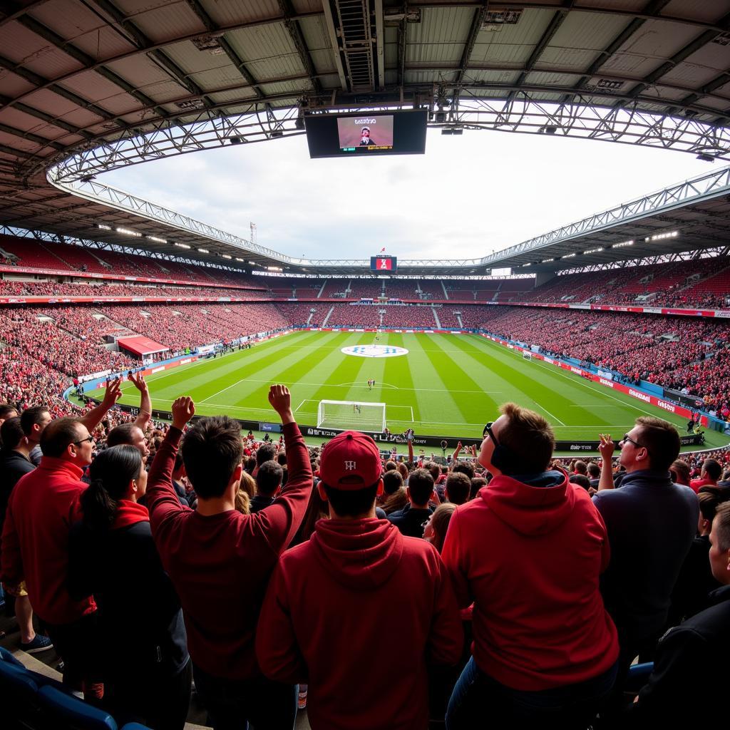 Bayer Leverkusen Fans im Stadion