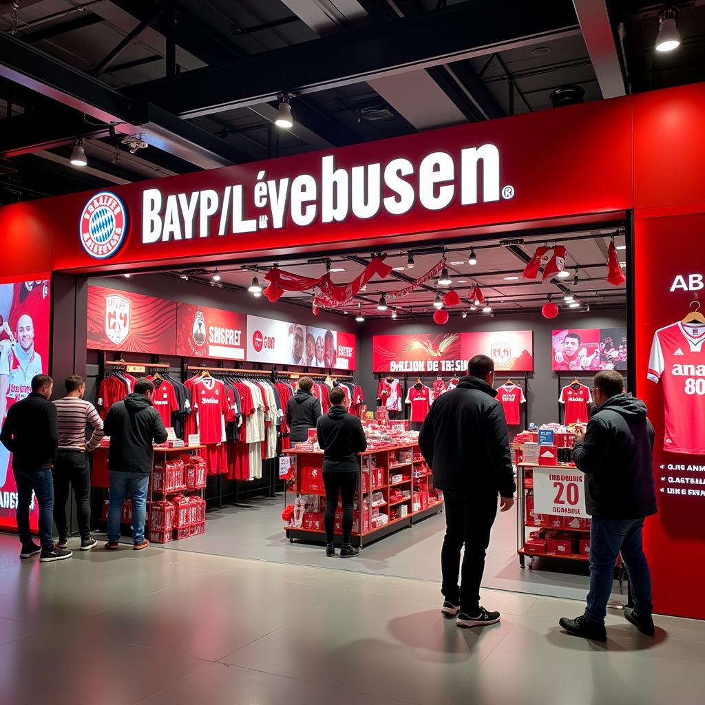 Der Fanshop im Stadion von Bayer Leverkusen