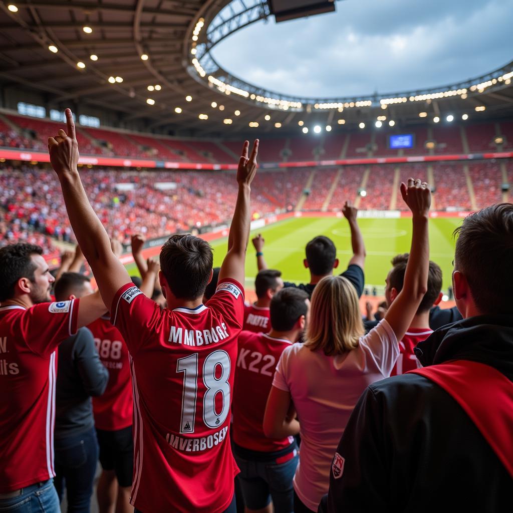 Bayer Leverkusen und FC Augsburg Fans