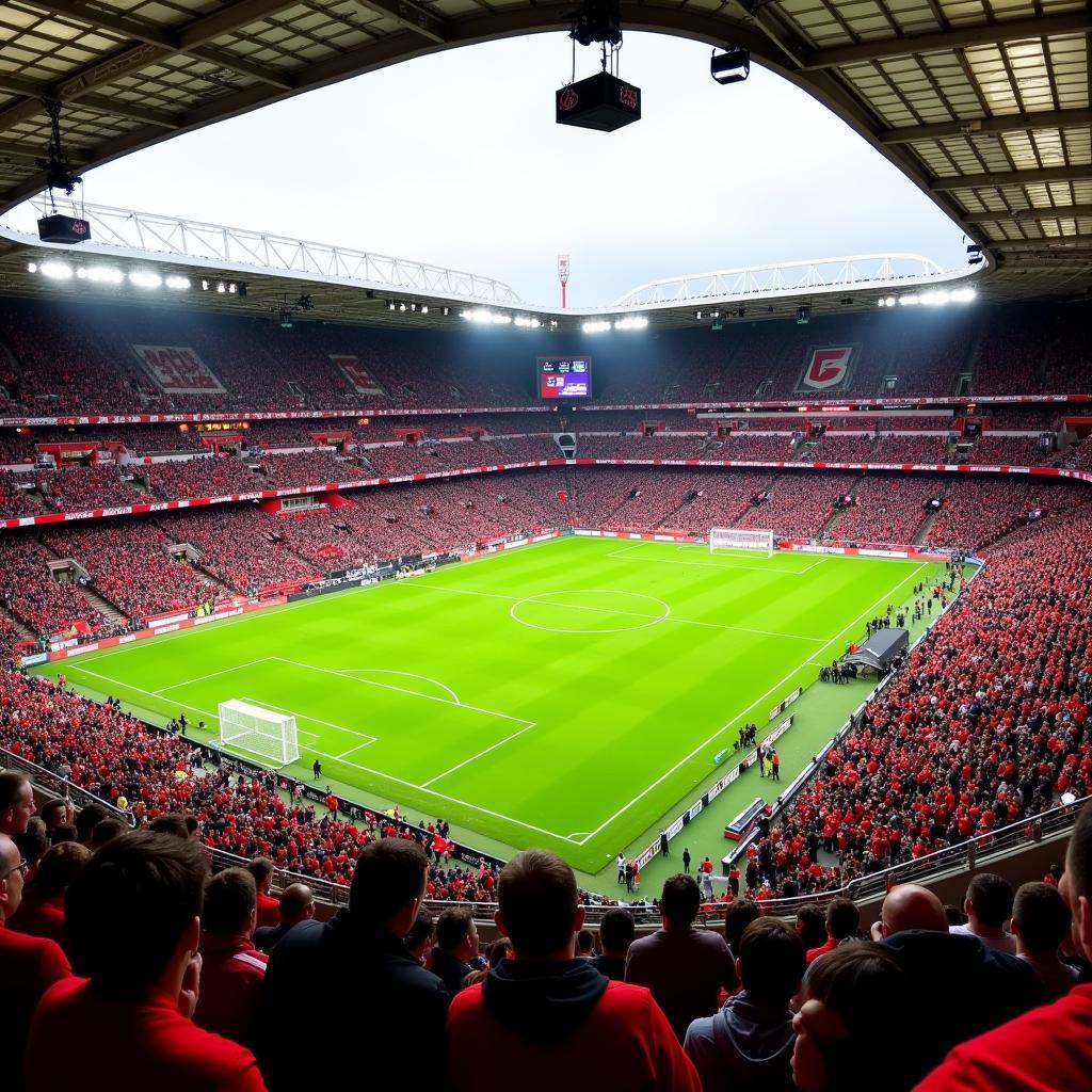 Fans von Bayer Leverkusen und dem 1. FC Köln beim Derby 2017