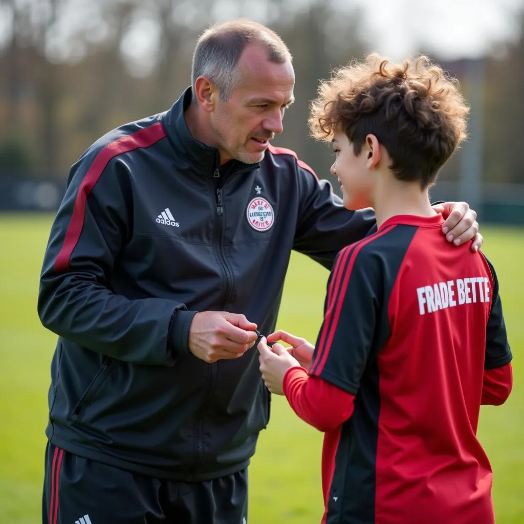 Engagierte Trainer arbeiten individuell mit den Talenten der Bayer Leverkusen FDA