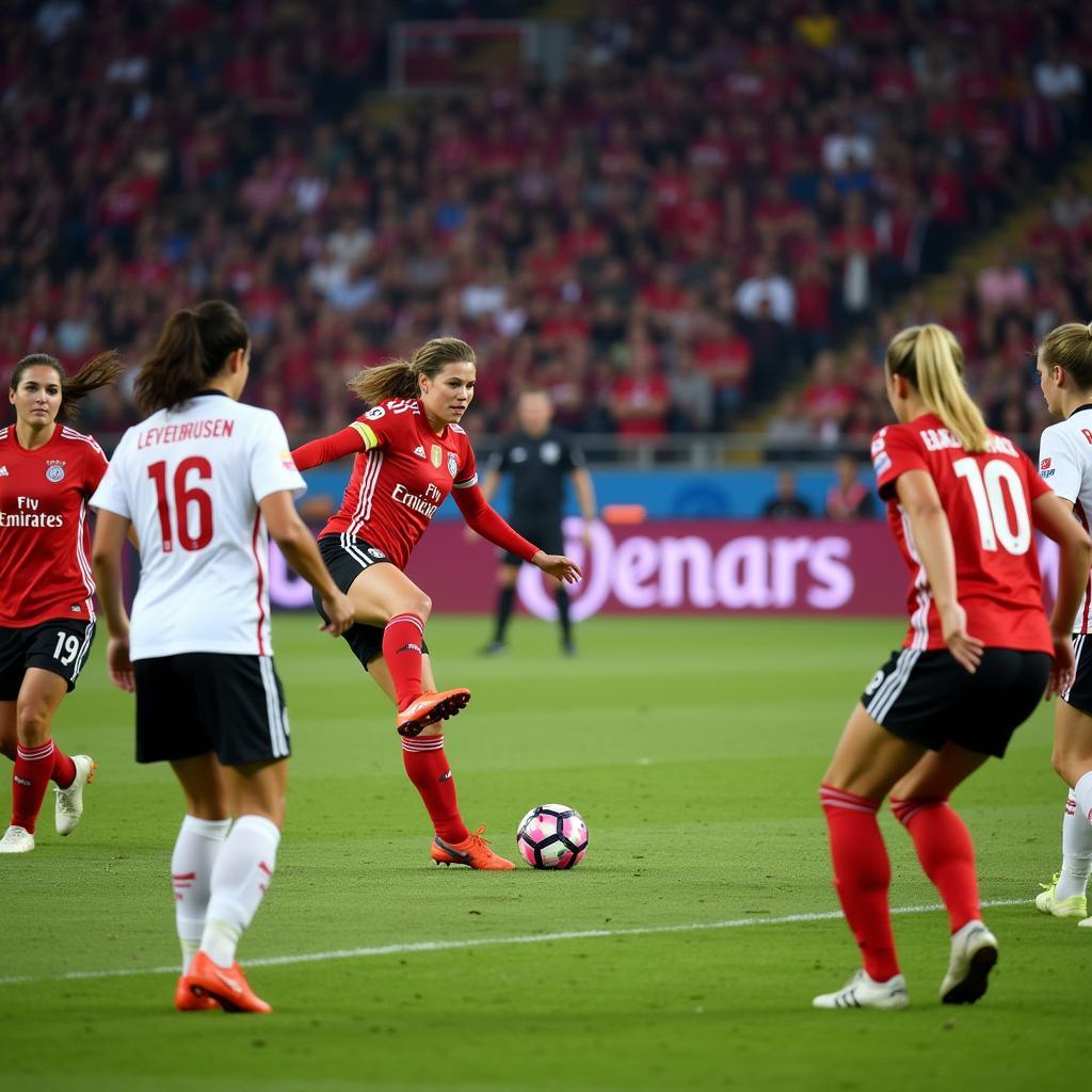 Freistoß für die Bayer Leverkusen Frauen