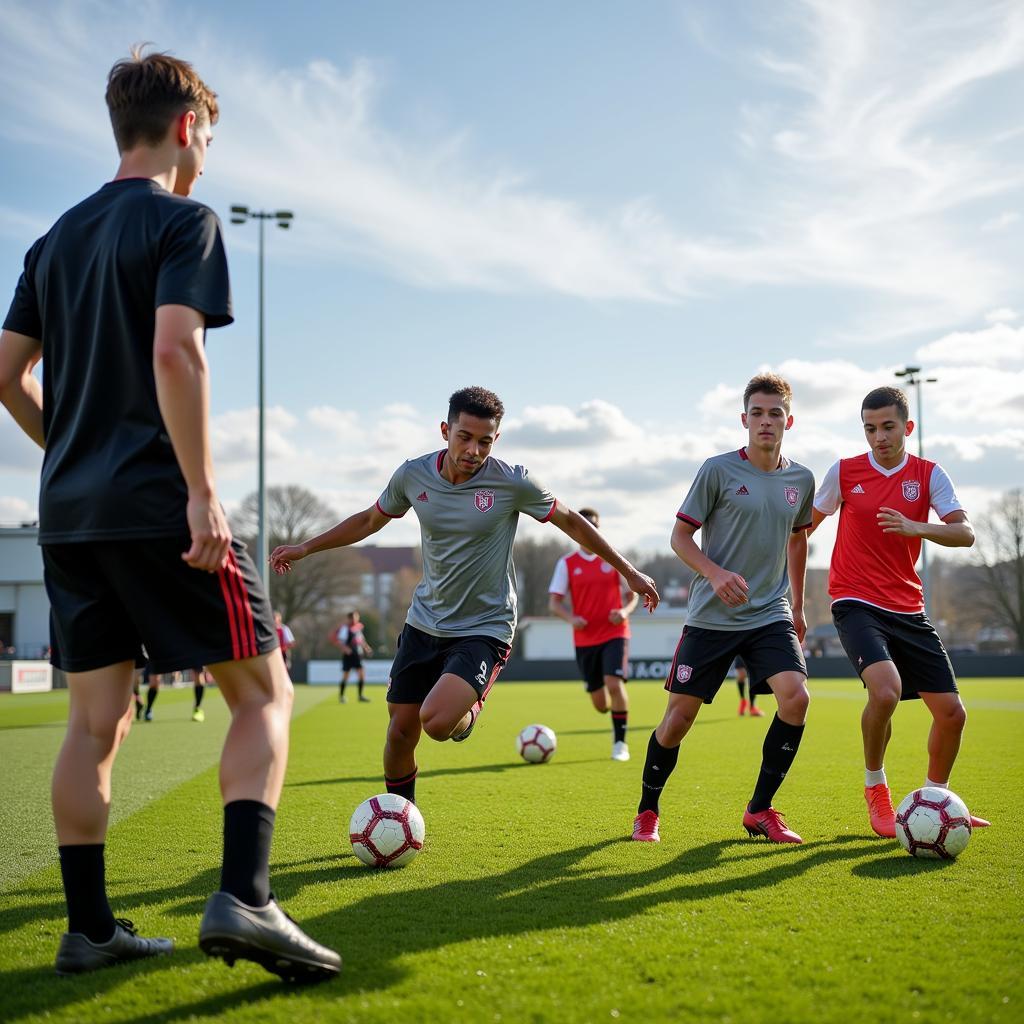 Junge Talente der Bayer 04 Leverkusen Jugend trainieren am Junkernkamp