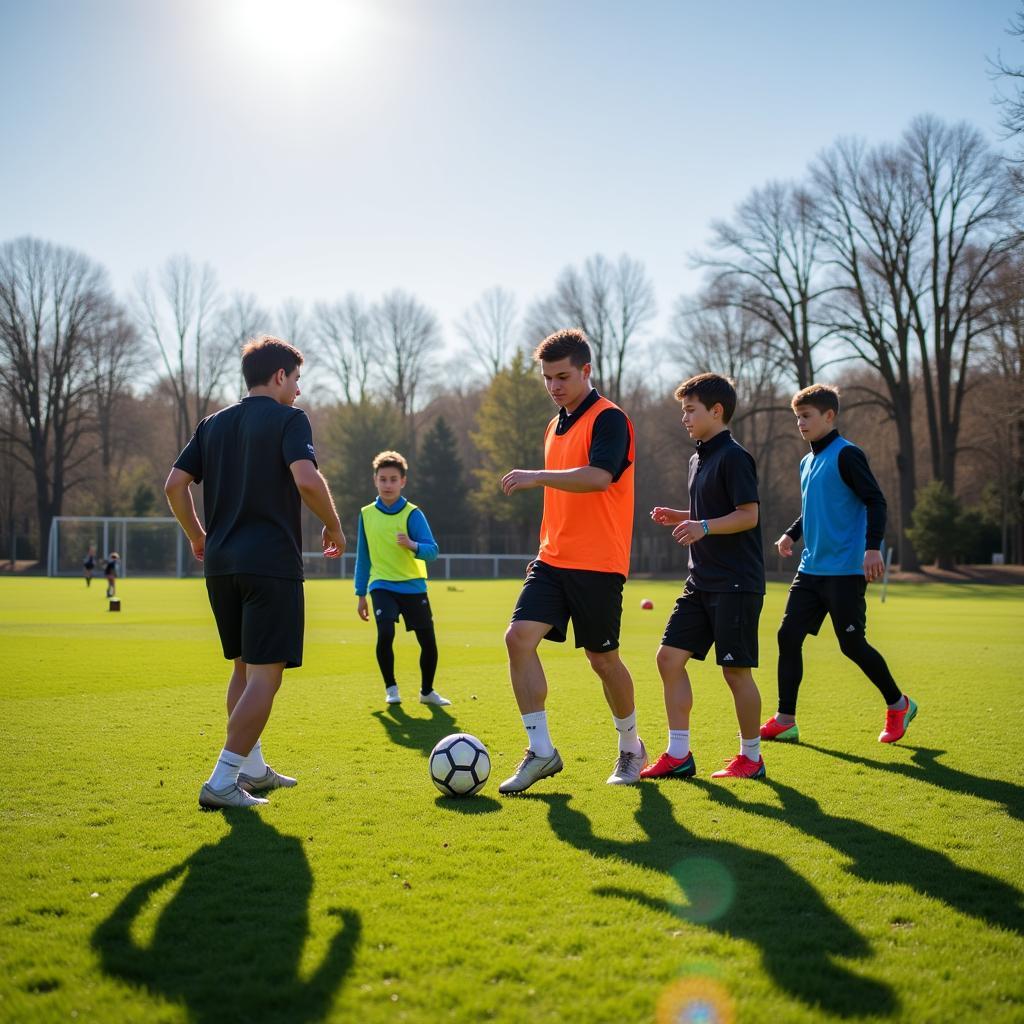 Bayer Leverkusen Jugendspieler beim Training