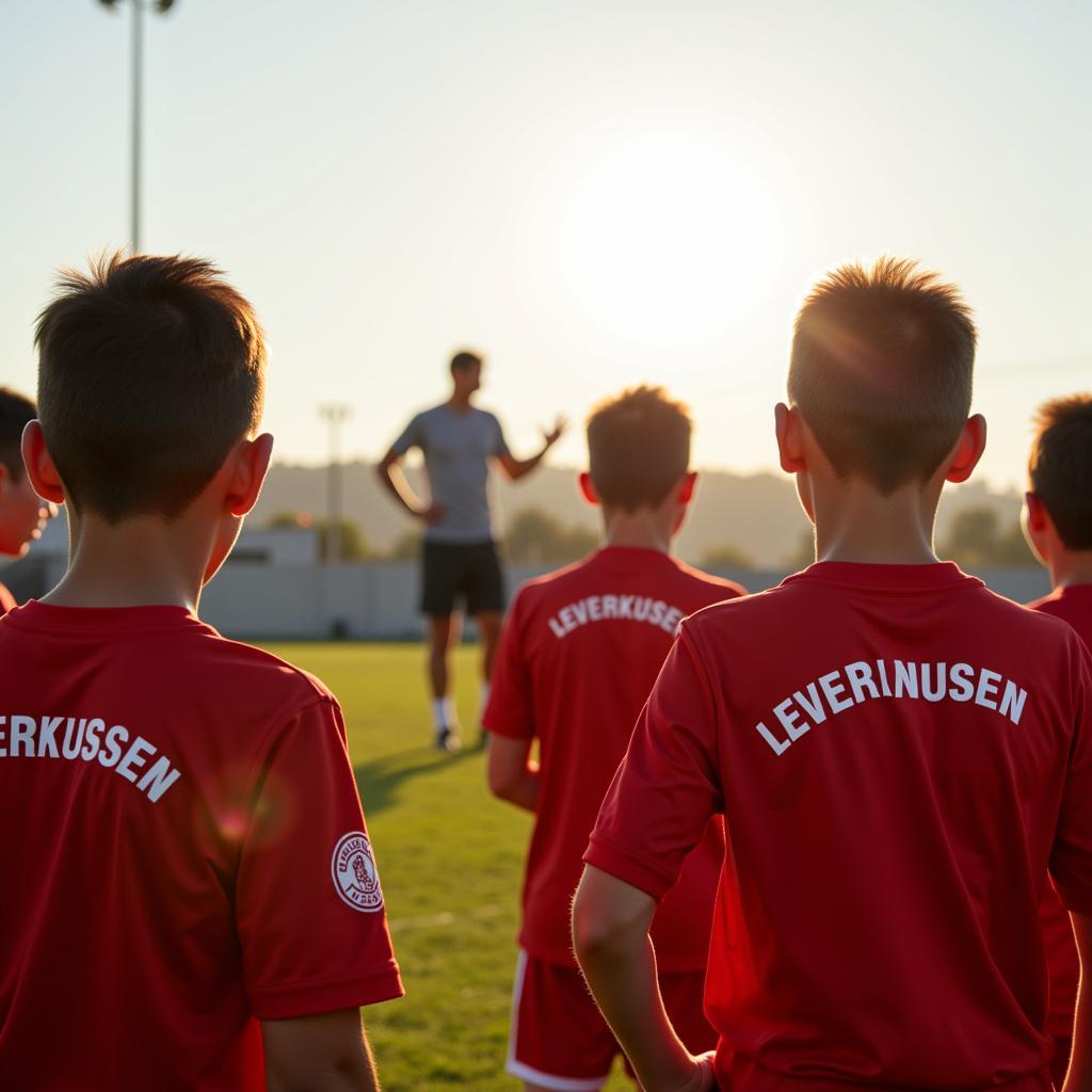 Bayer Leverkusen Jugendspieler beim Training