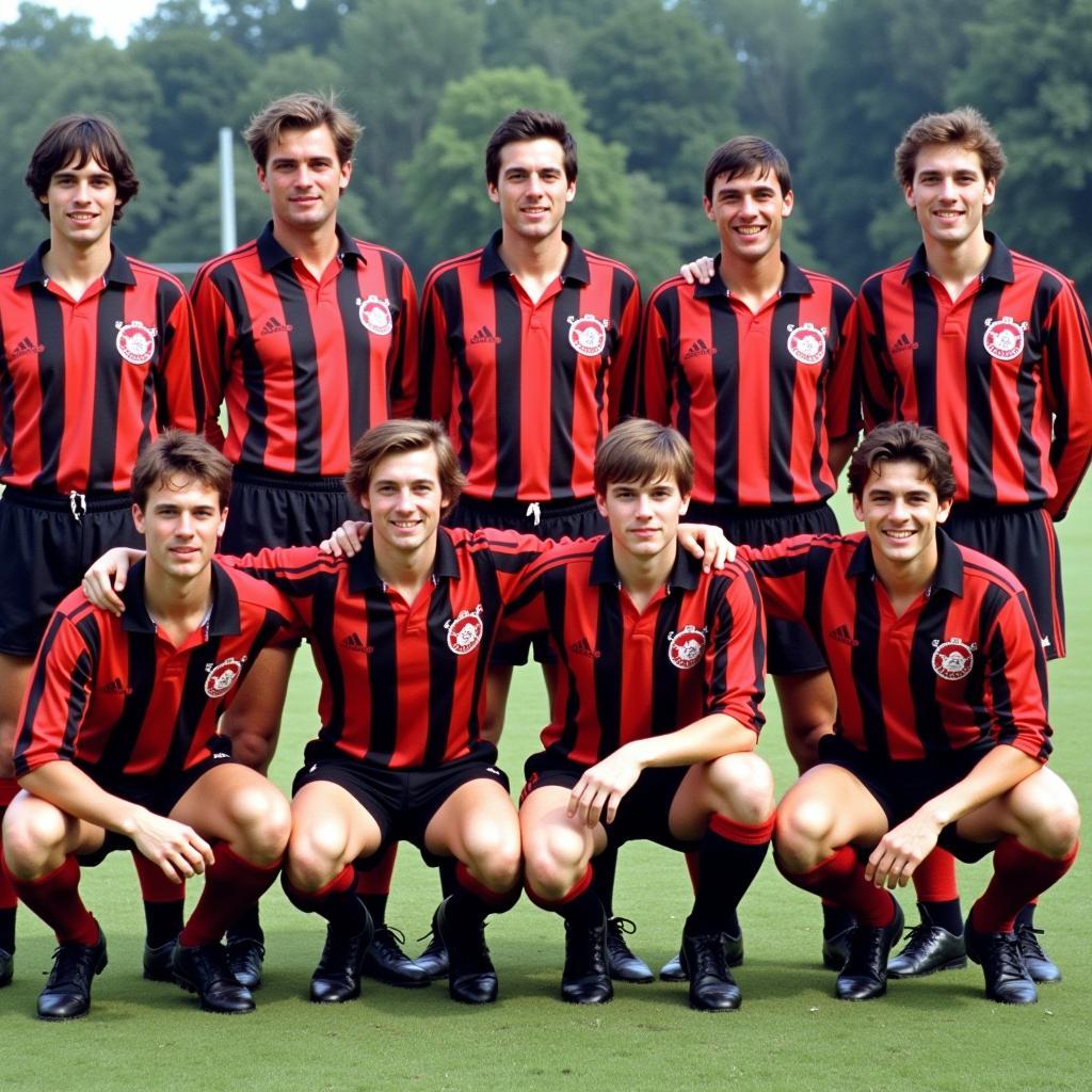 Mannschaftsfoto von Bayer Leverkusen aus den 1980er Jahren