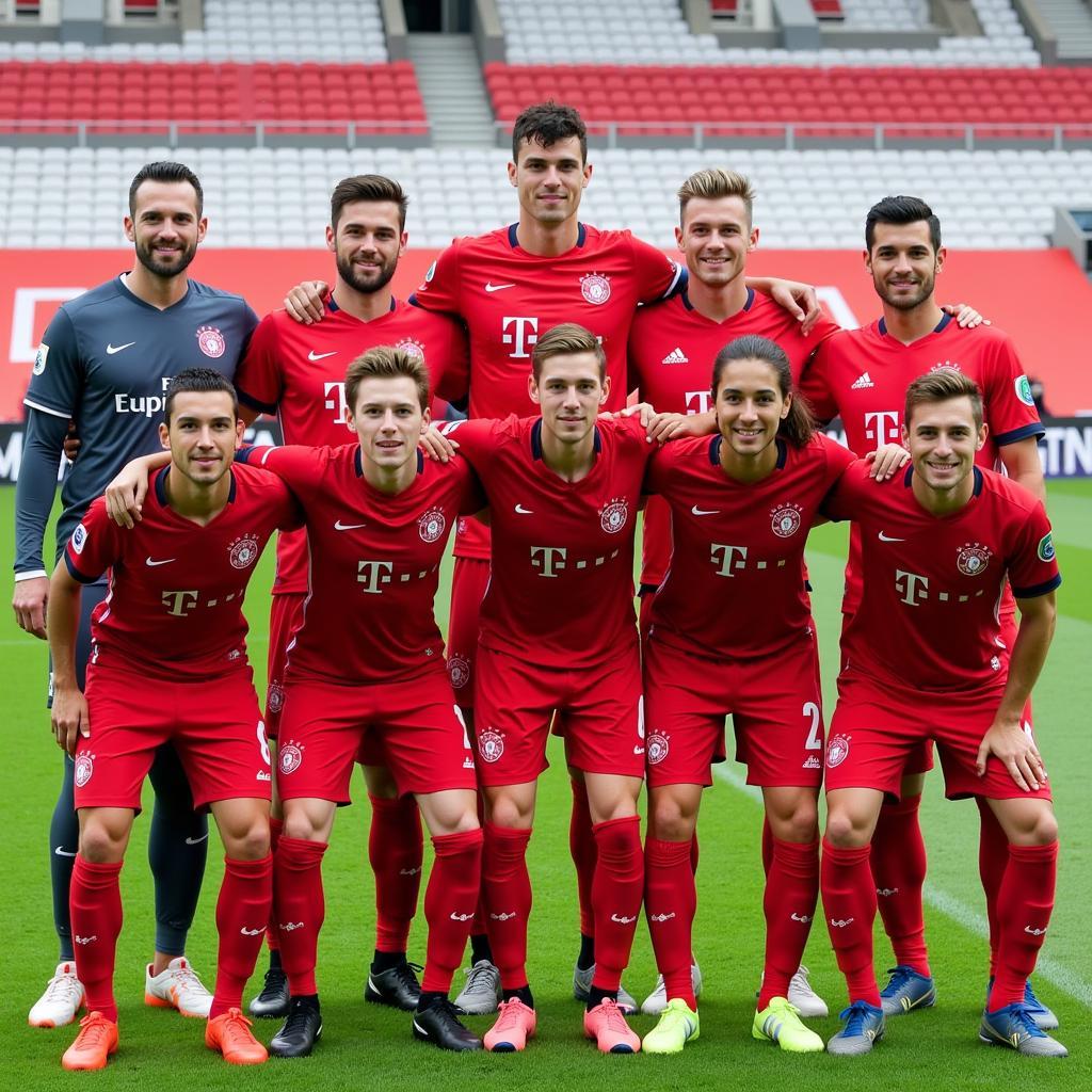 Bayer Leverkusen Mannschaft 2017/18: Gruppenbild der Spieler