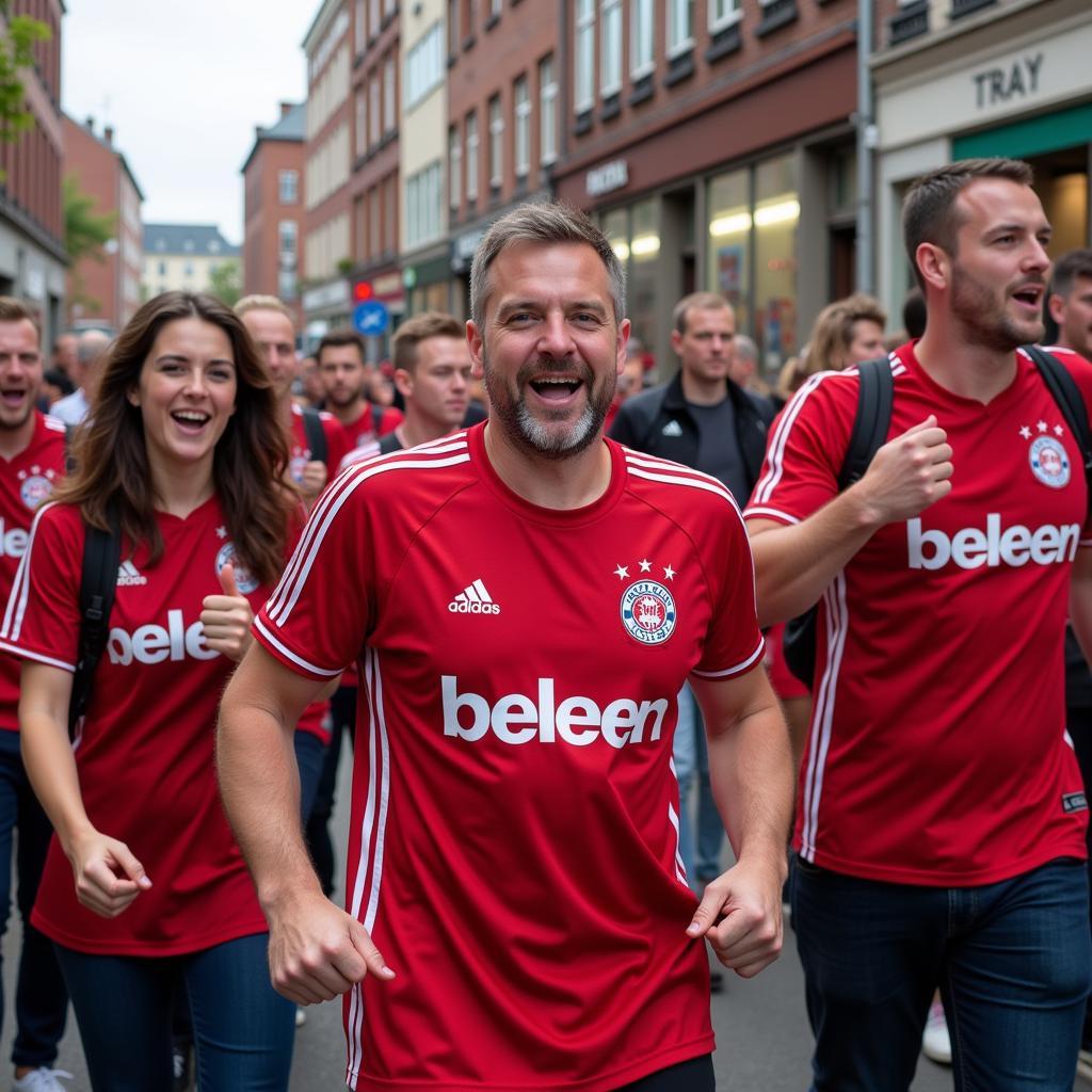 Die Fans von Bayer 04 Leverkusen in Opladen