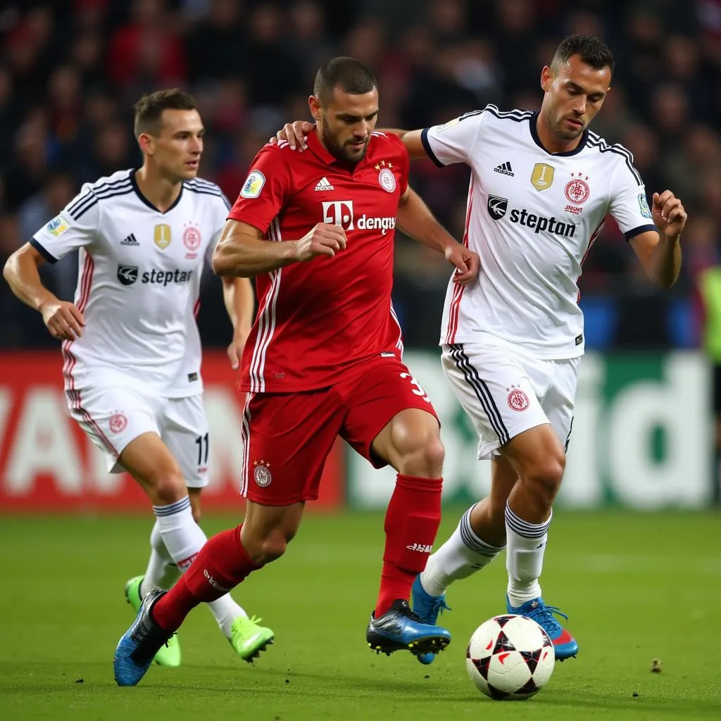 Die Spieler des Bayer Leverkusen auf dem Platz