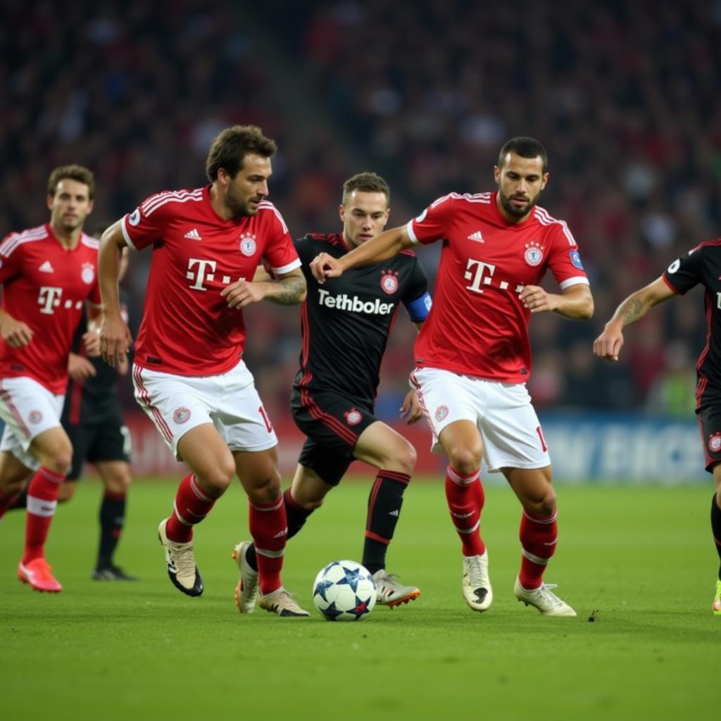 Bayer Leverkusen Spieler im Champions League Spiel