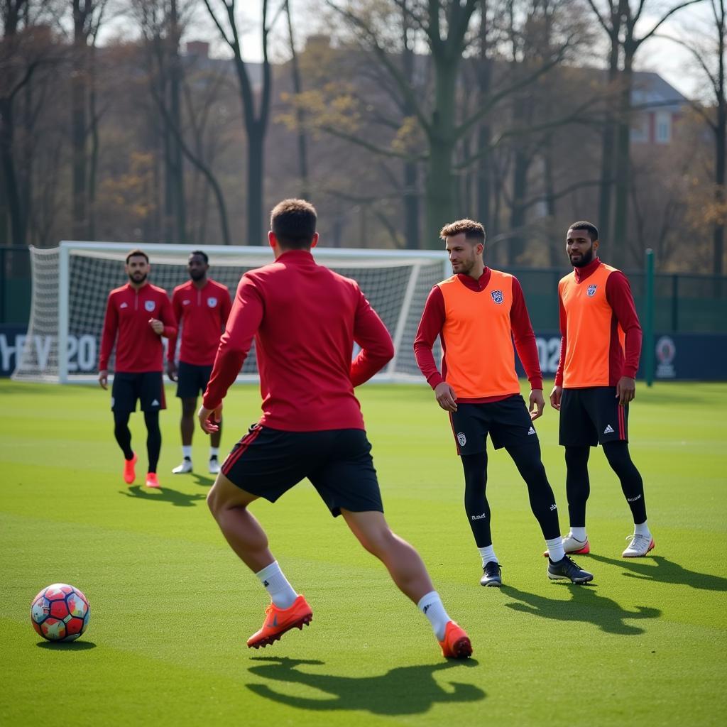 Spieler von Bayer Leverkusen im Training