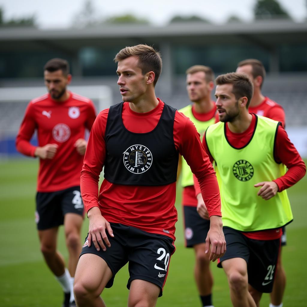 Die Spieler von Bayer Leverkusen im Training