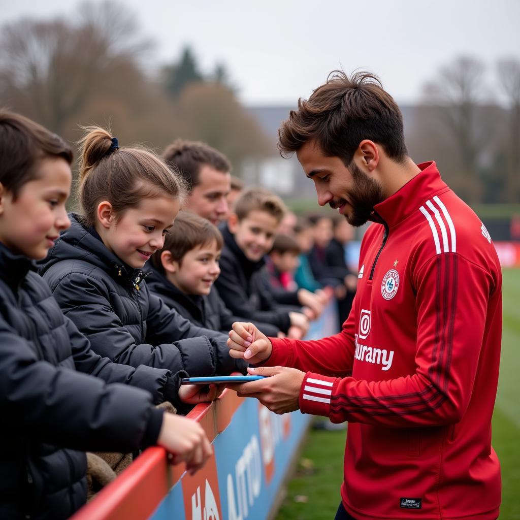 Bayer Leverkusen Spieler trifft Fans in Berlin