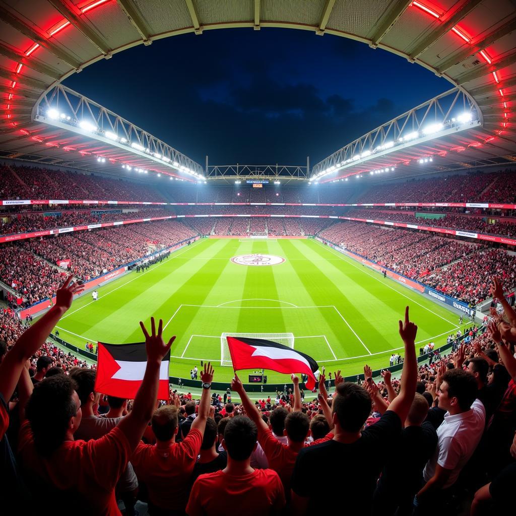 Volle BayArena Stadion