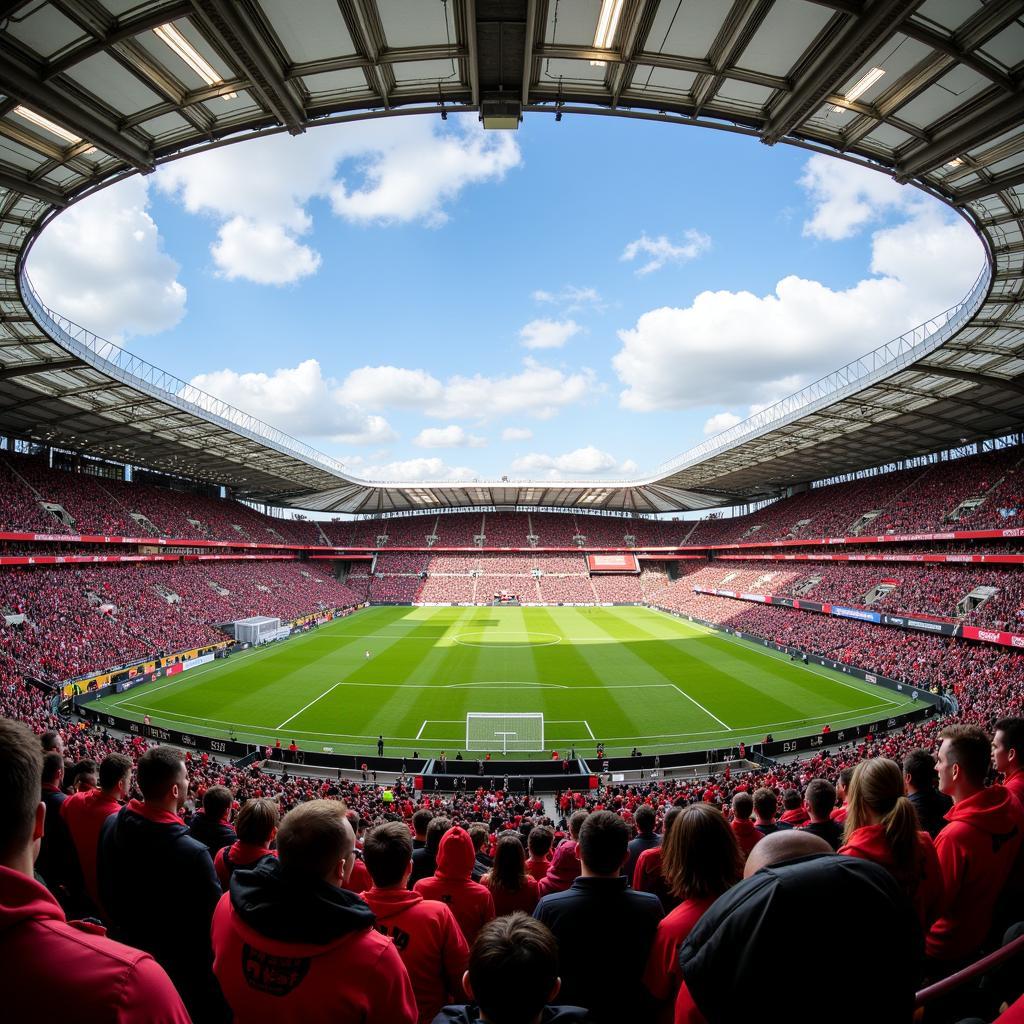 Das Stadion des Fußballvereins Bayer 04 Leverkusen