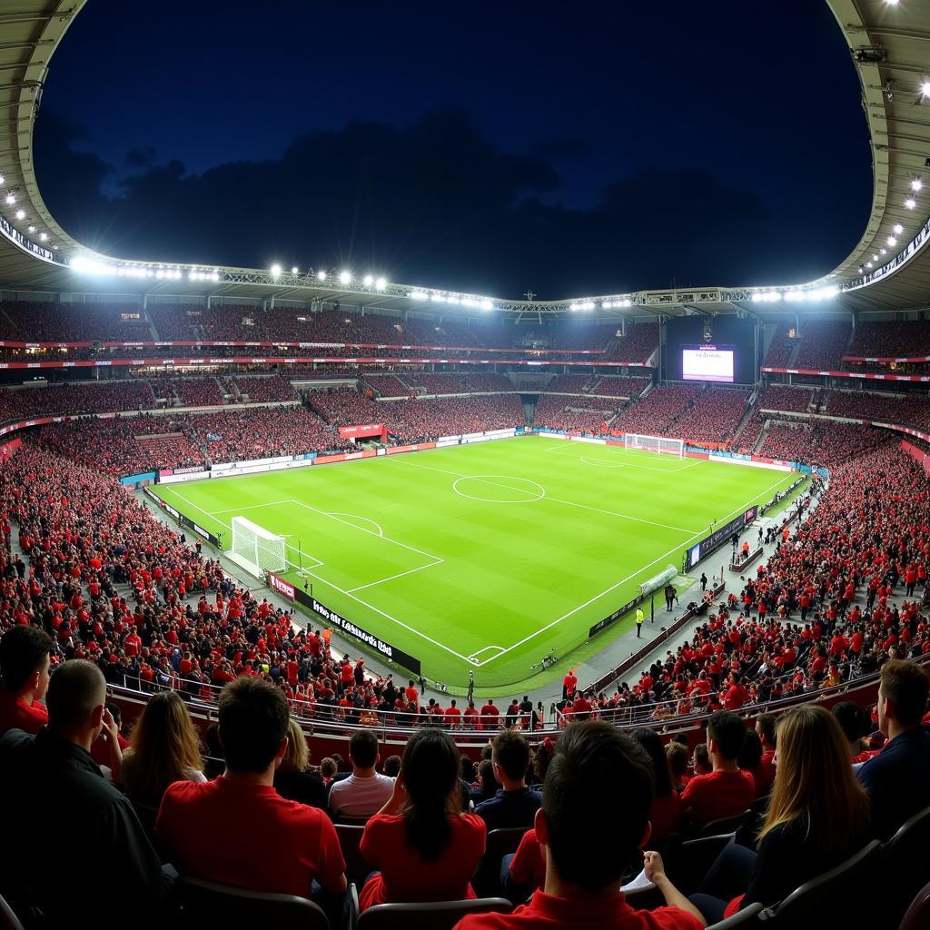 Das moderne Stadion des Bayer Leverkusen