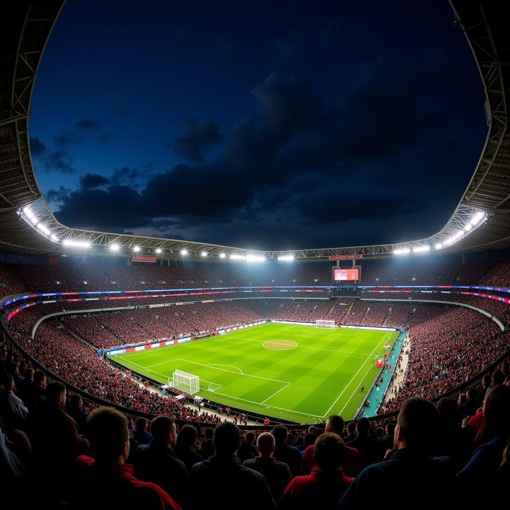 Die BayArena, Heimstadion von Bayer Leverkusen in der Bundesliga