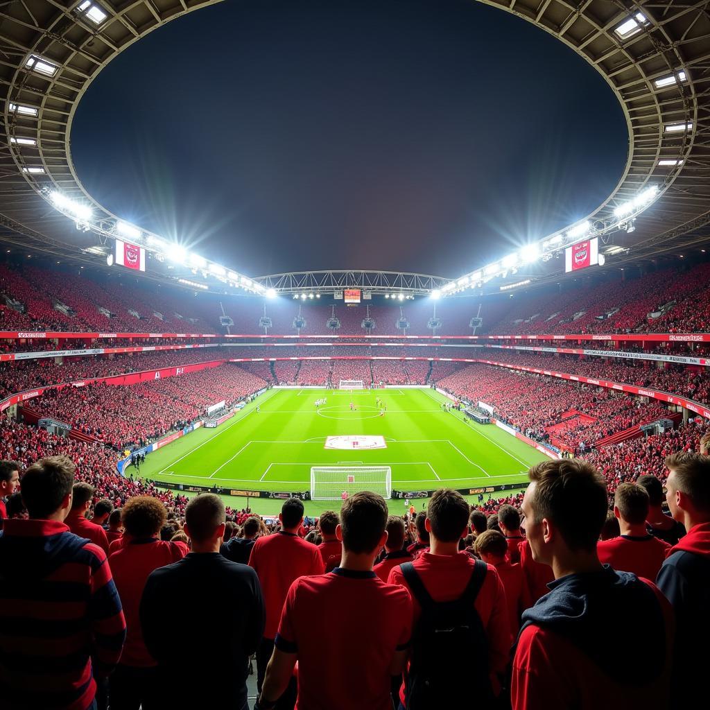 Volle Ränge im Stadion von Bayer Leverkusen