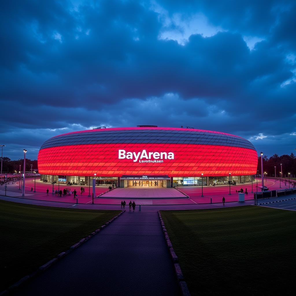 Das beeindruckende Stadion von Bayer 04 Leverkusen