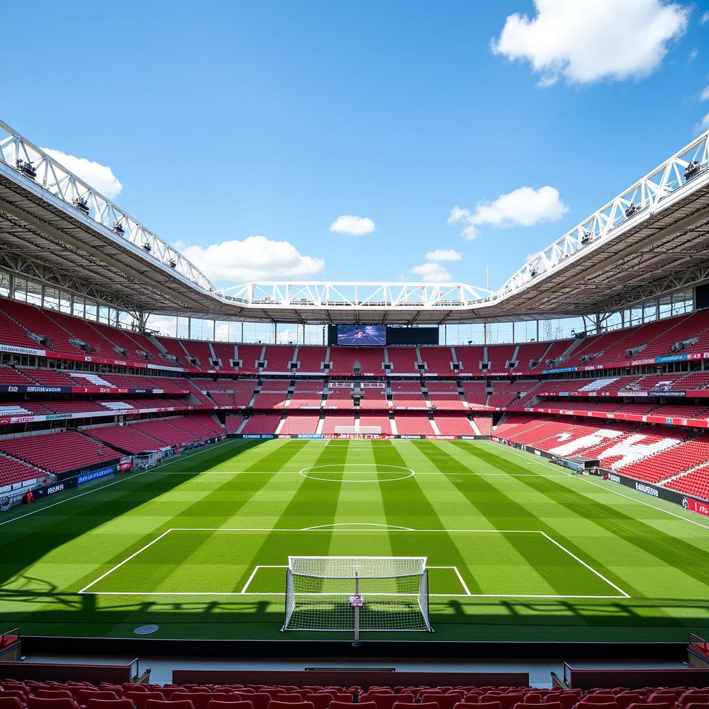 Panoramaansicht des Bayer Leverkusen Stadions