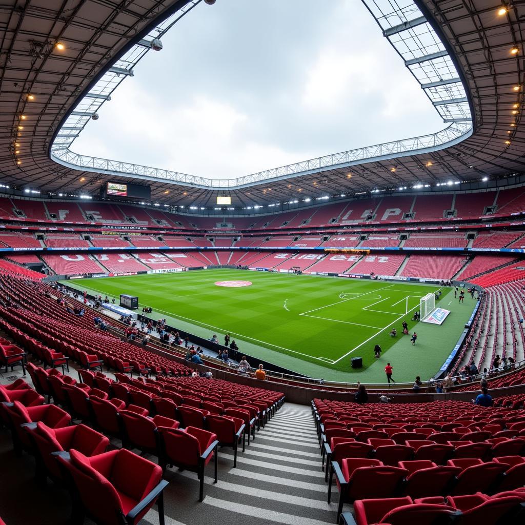 Panoramaansicht des Bayer Leverkusen Stadions