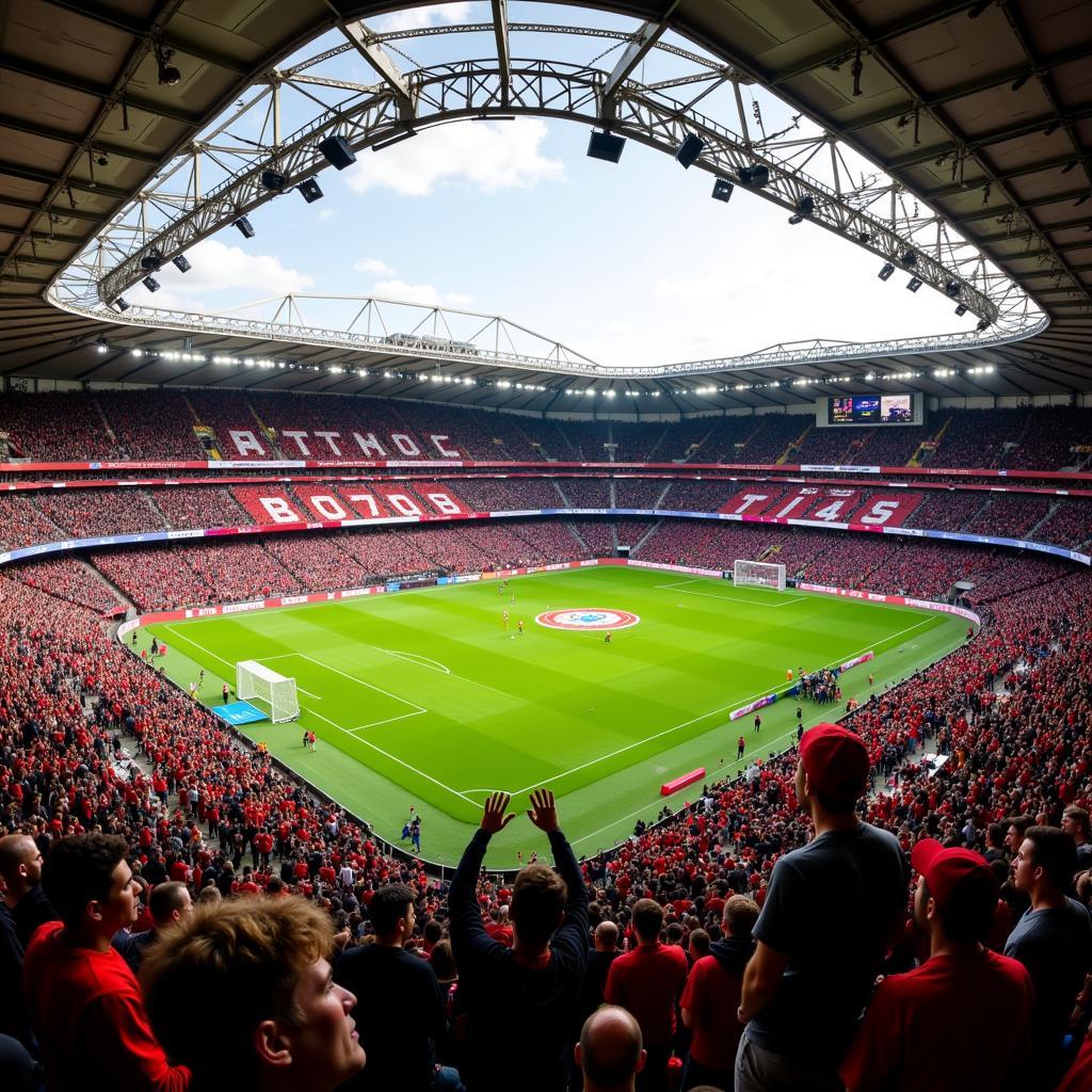 Bayer Leverkusen Stadion voller Fans