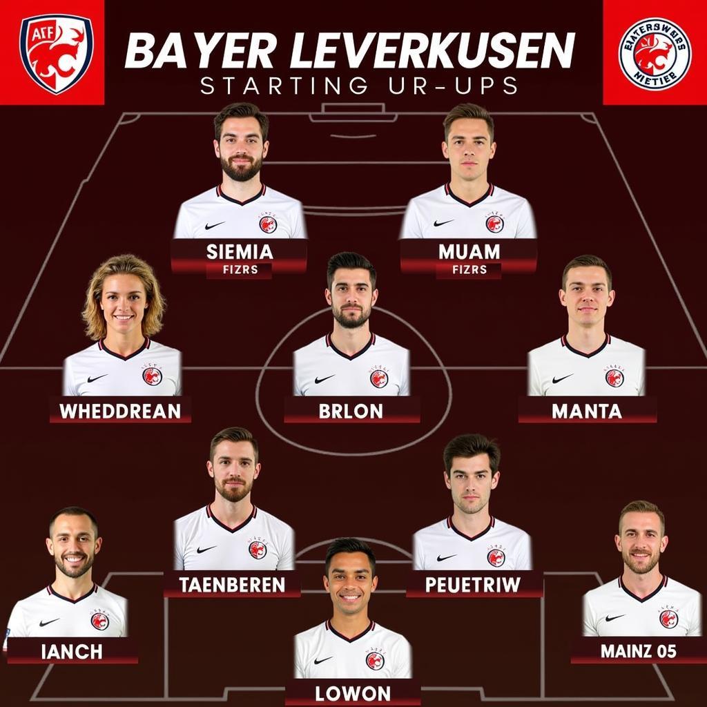 Startaufstellung Bayer Leverkusen gegen Mainz 05