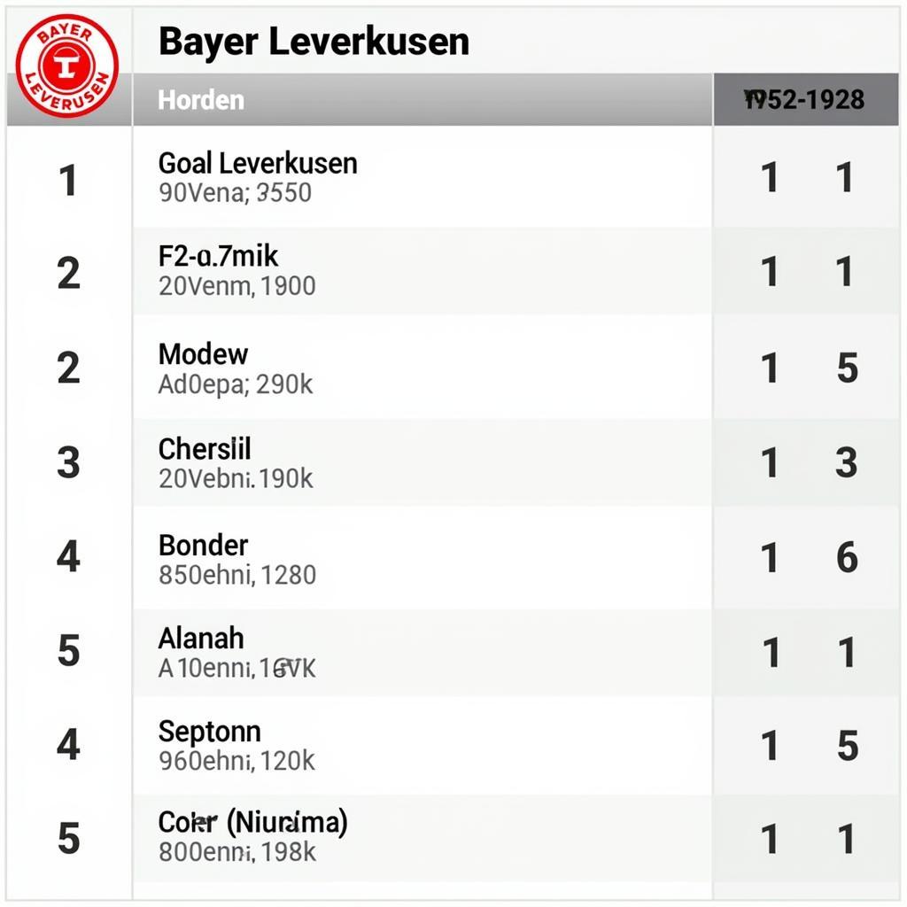 Aktuelle Tabellenposition von Bayer Leverkusen