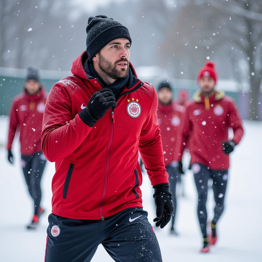 Bayer 04 Training im Schnee