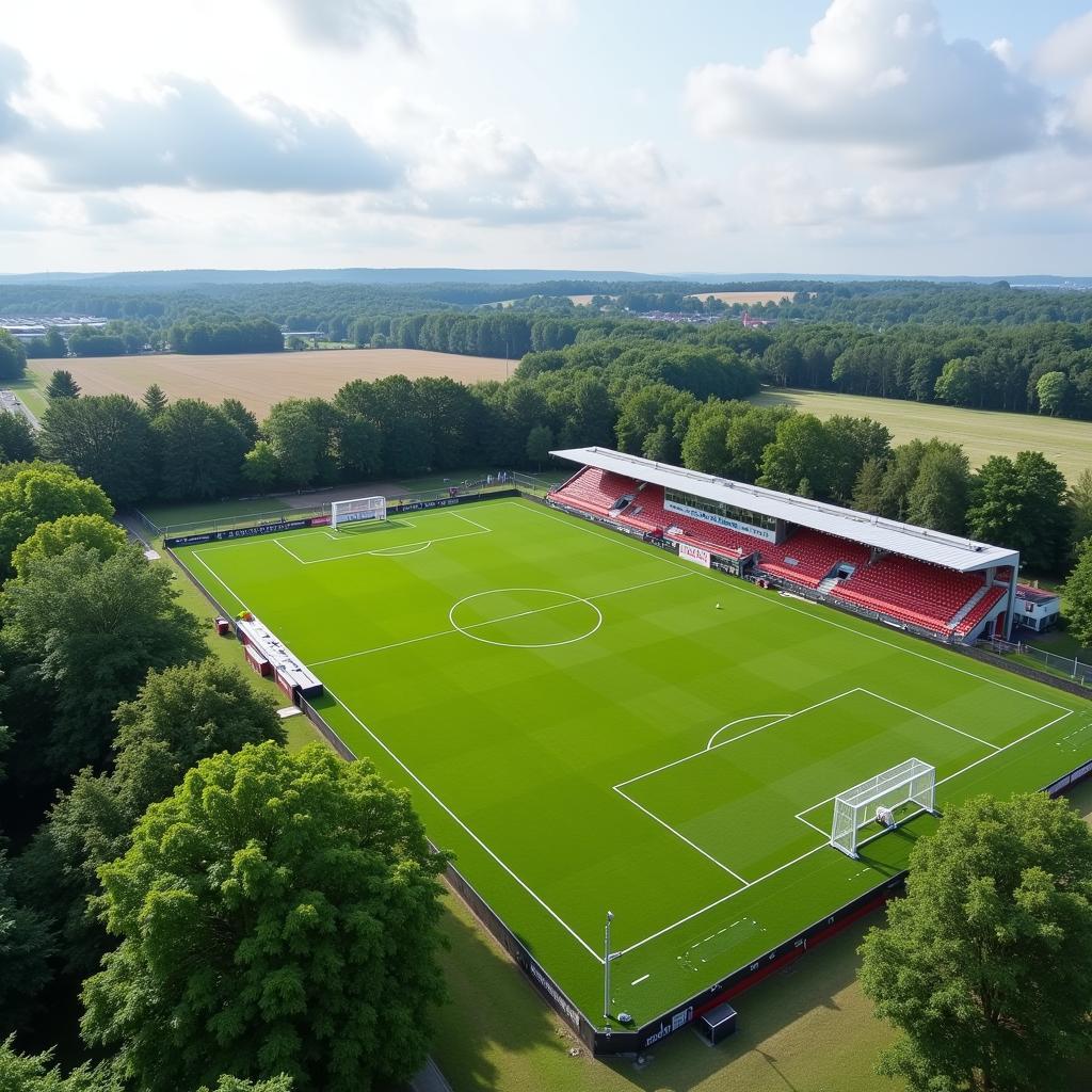 Das hochmoderne Trainingsgelände von Bayer 04 Leverkusen am Büchelter Hof