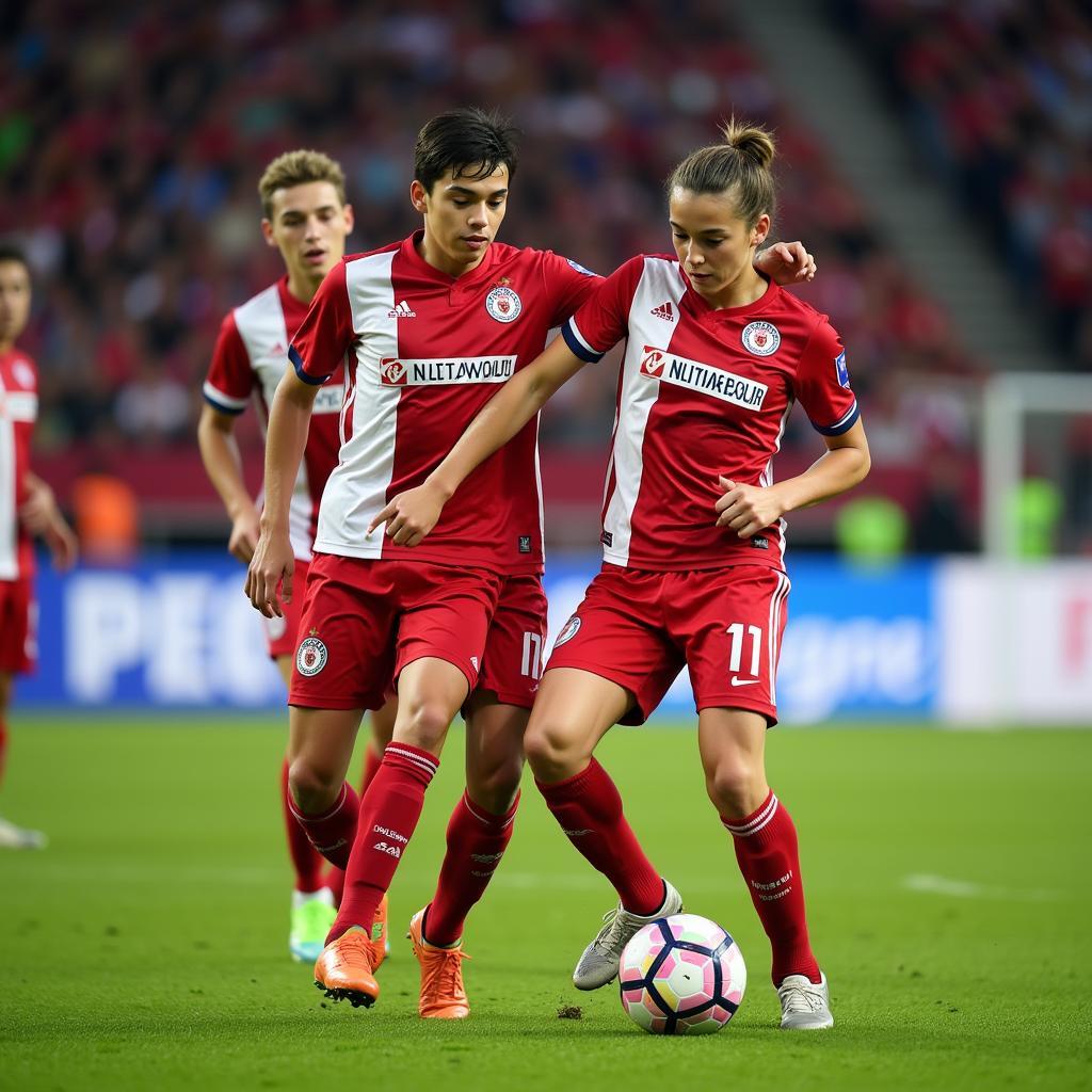 Bayer Leverkusen U16 im Spiel gegen einen anderen Verein