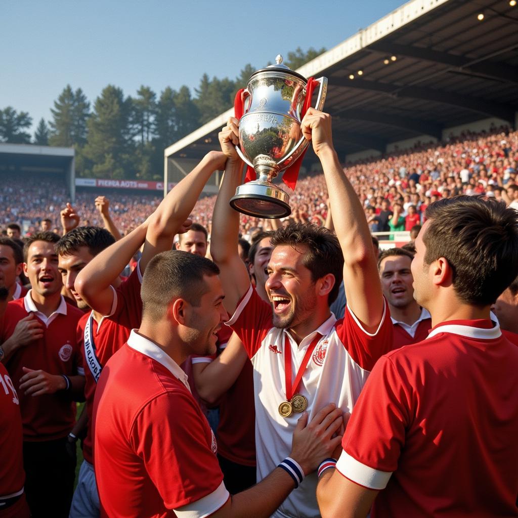 Bayer Leverkusen UEFA Cup 1988 Feierlichkeiten