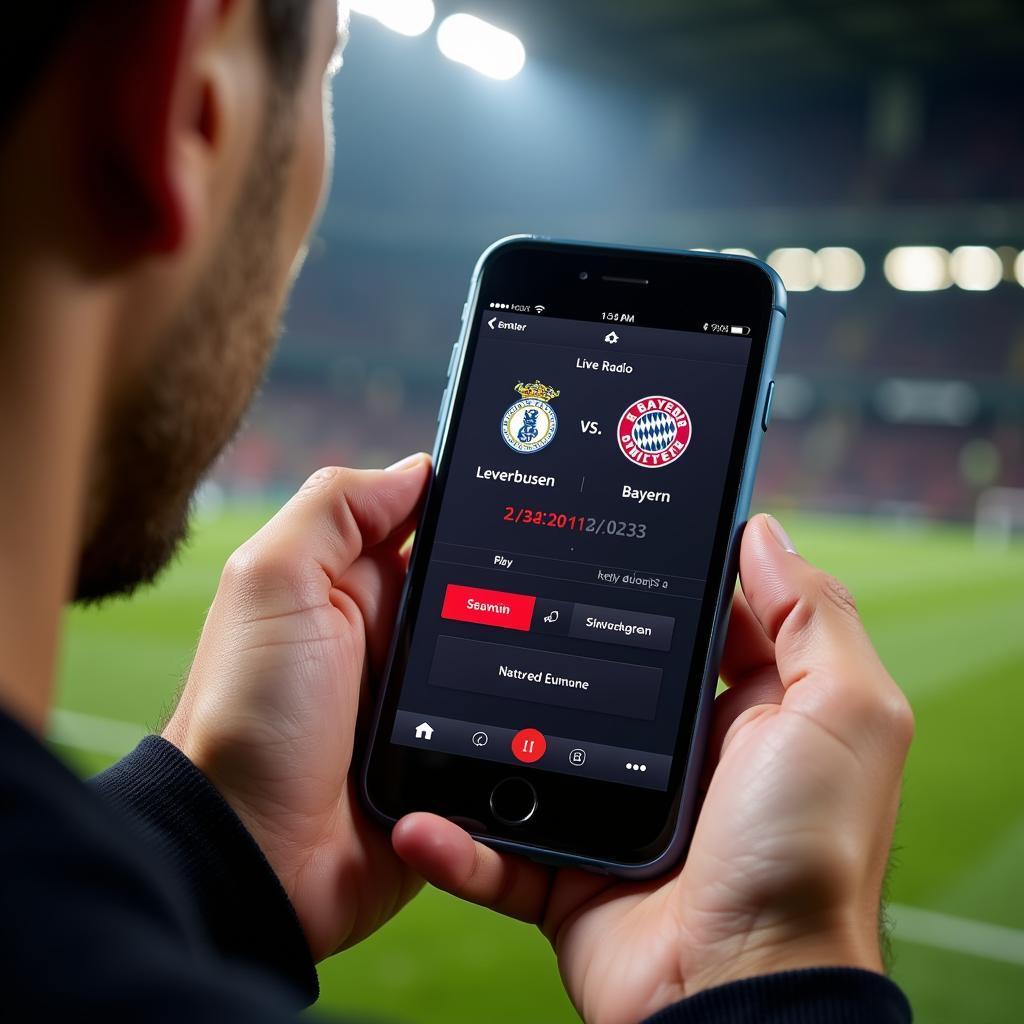 Live Radio Übertragung Bayern gegen Leverkusen auf dem Smartphone