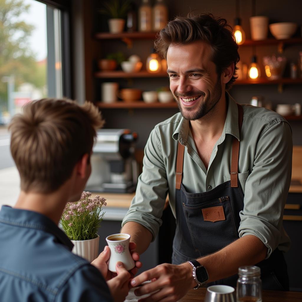 Bernd Schneider in seinem Café