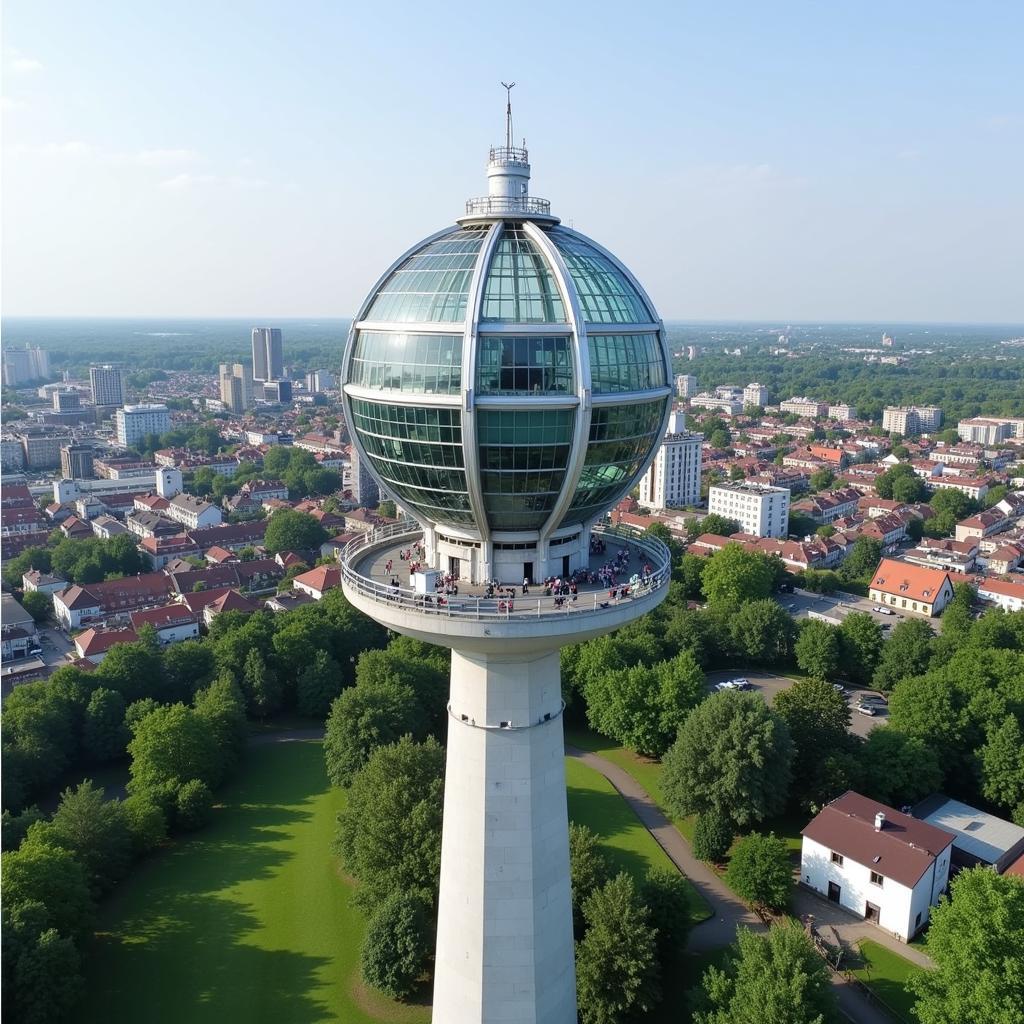 Der Blick vom Wasserturm Leverkusen auf die Stadt