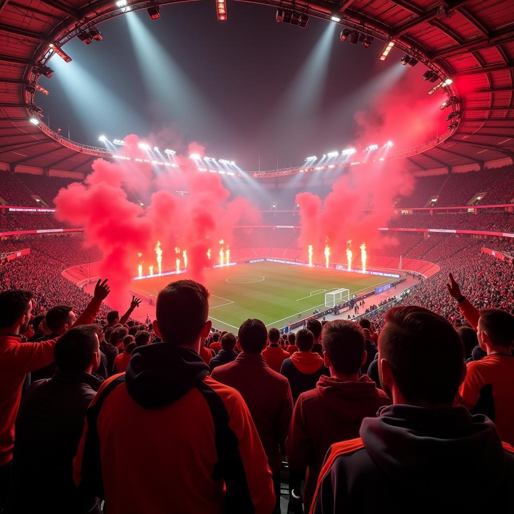 Fans im Stadion Bundesliga Köln Leverkusen