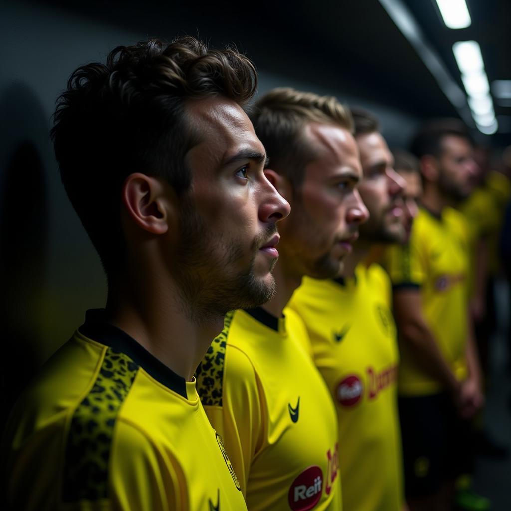 Spieler von Borussia Dortmund vor dem Spiel