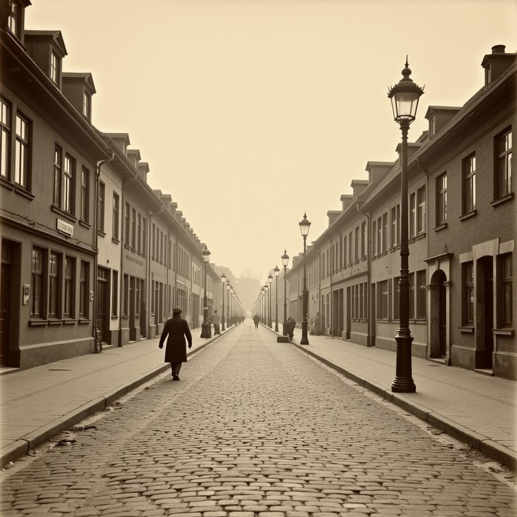 Historische Ansicht der Carl-Leverkus-Straße in Leverkusen