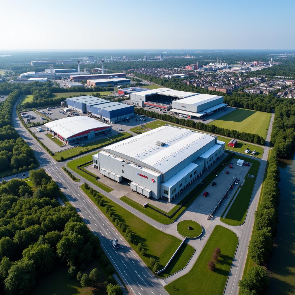 Chempark Leverkusen aus der Vogelperspektive