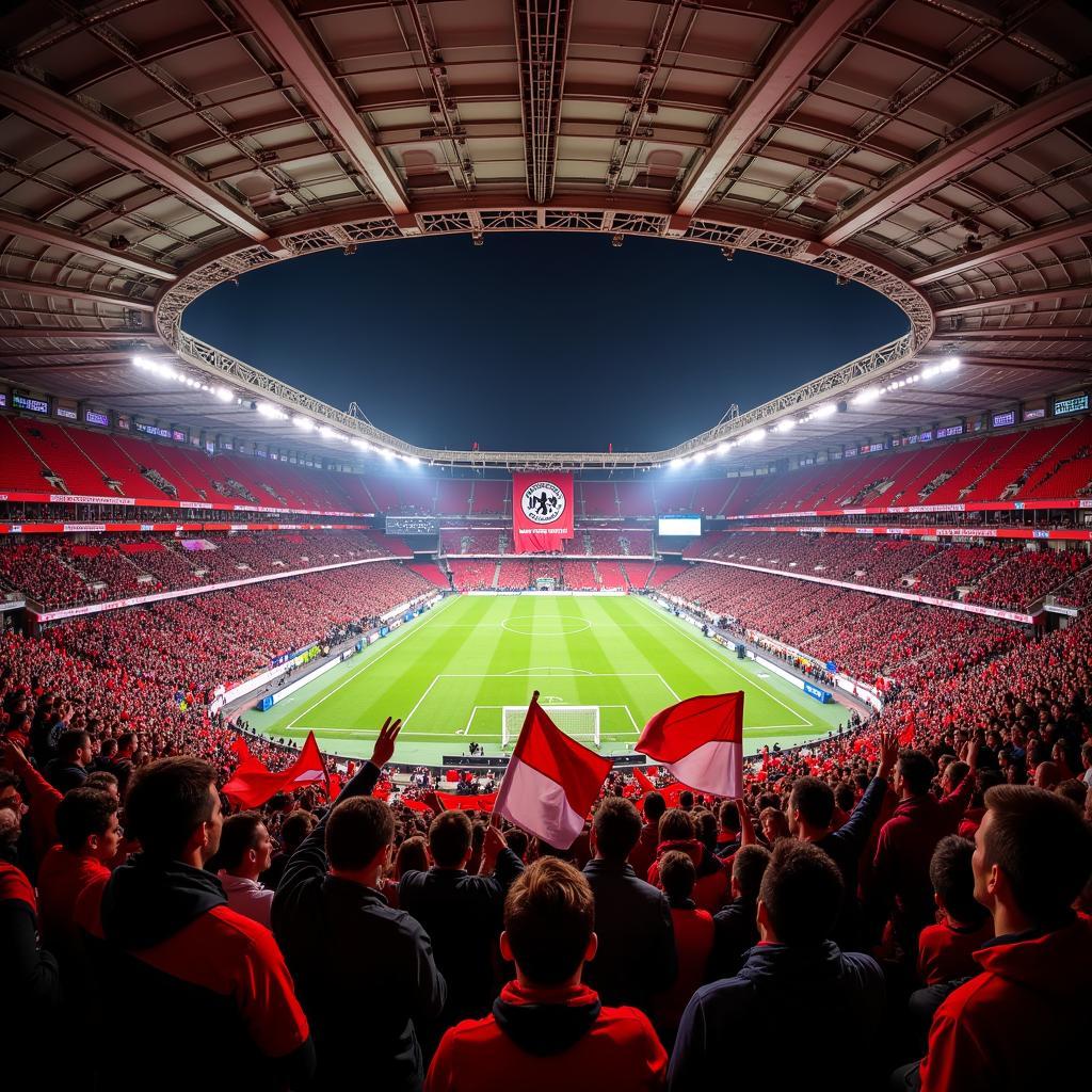 Beeindruckende Choreografie im Stadion, Fans jubeln