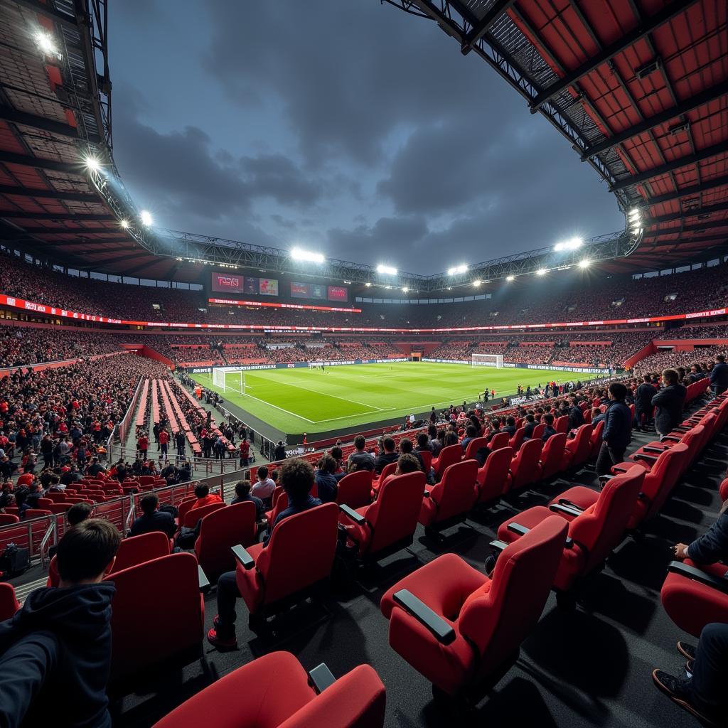 Sicher im Stadion in Leverkusen