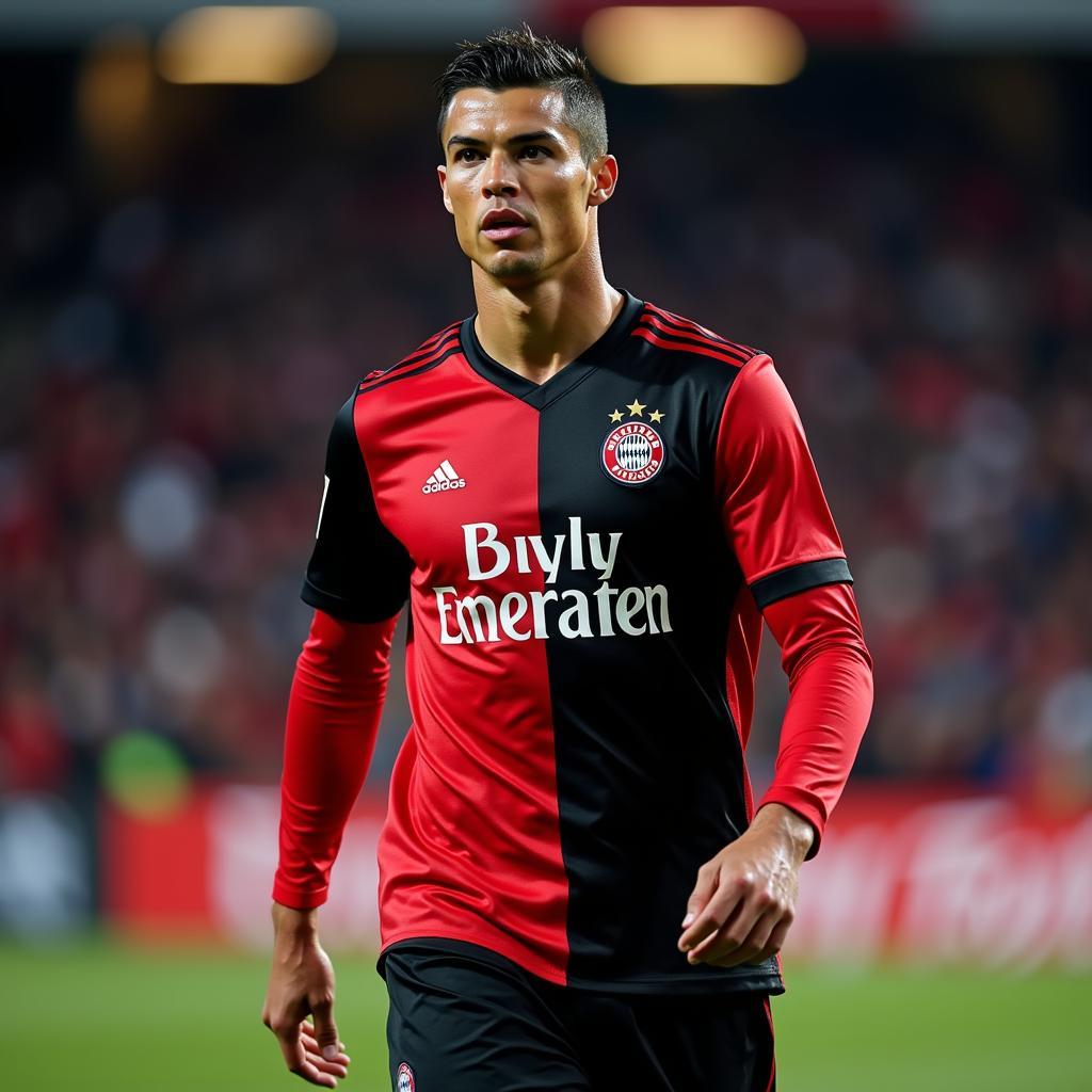 Cristiano Ronaldo im Trikot von Bayer Leverkusen