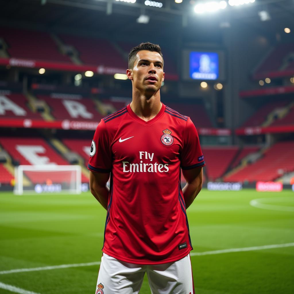 Cristiano Ronaldo im Trikot von Bayer Leverkusen