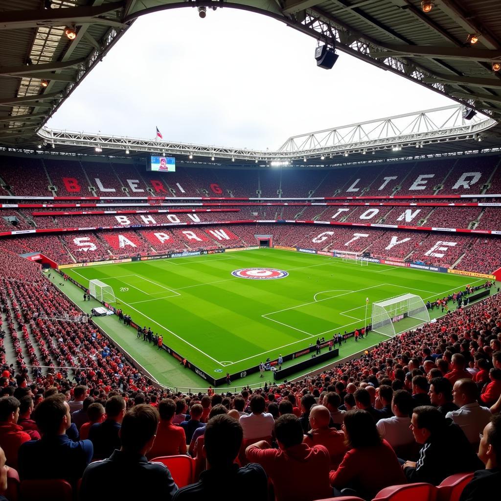 Fans von Leverkusen und Köln im Stadion