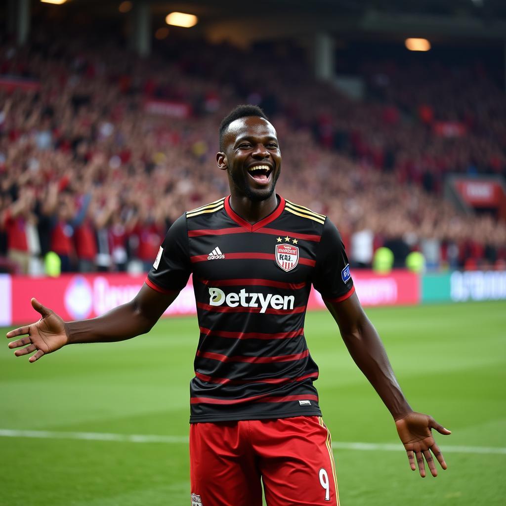 Diaby's Torjubel vor Leverkusen Fans