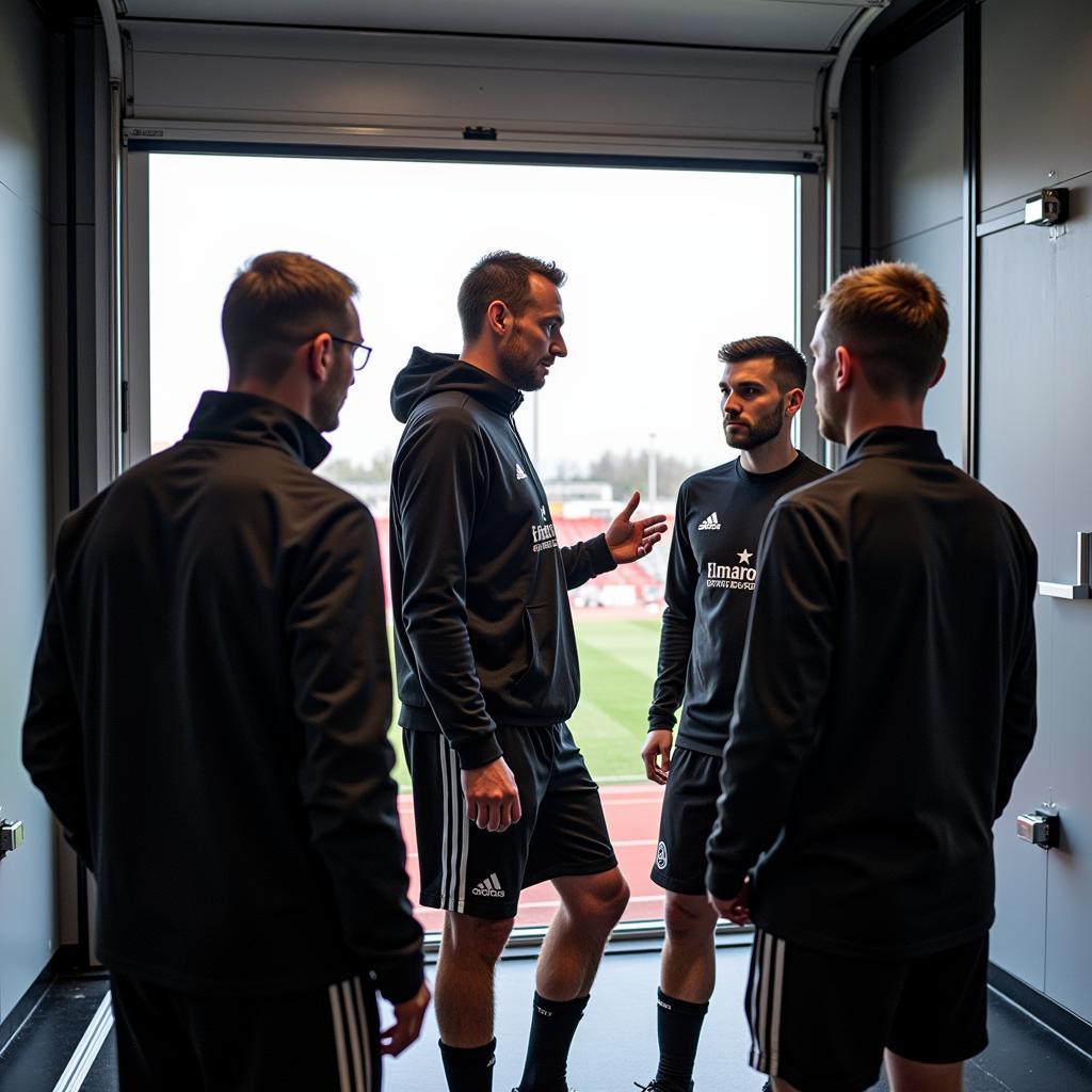 Dr. Schlör im Windkanal mit Fußballspielern