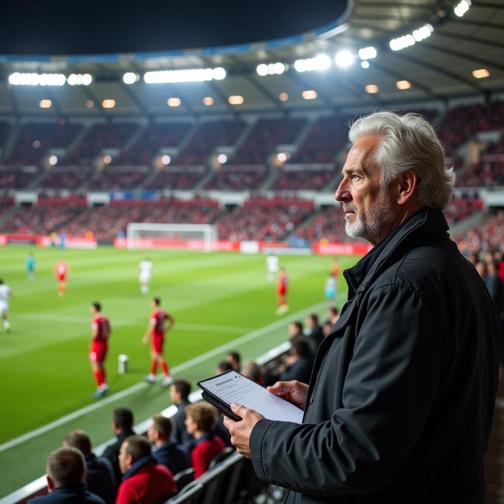 Dr. Schlör im Leverkusener Stadion