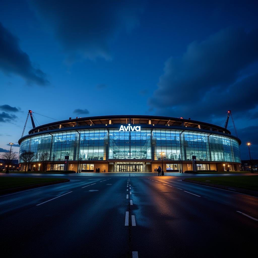 Außenansicht des Aviva Stadiums in Dublin