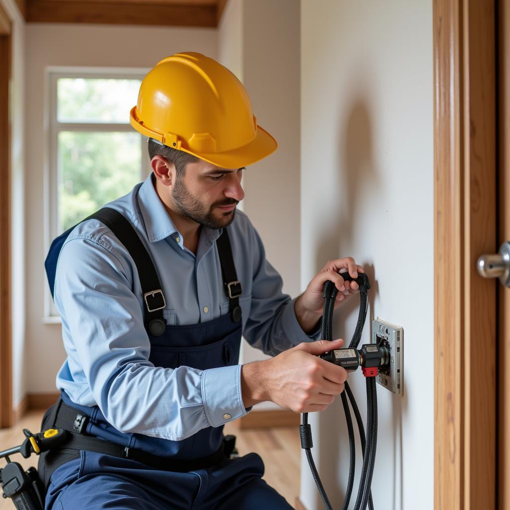 Elektriker bei der Arbeit